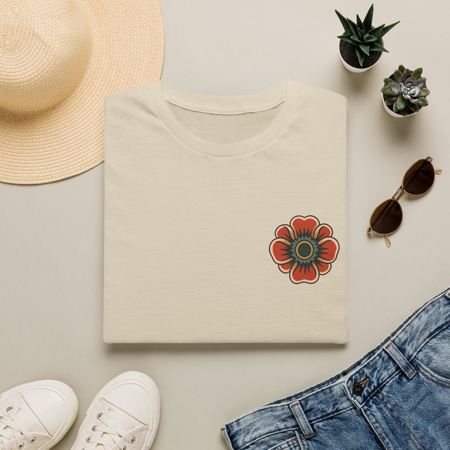 Vintage Snake & Floral Tattoo T-Shirt