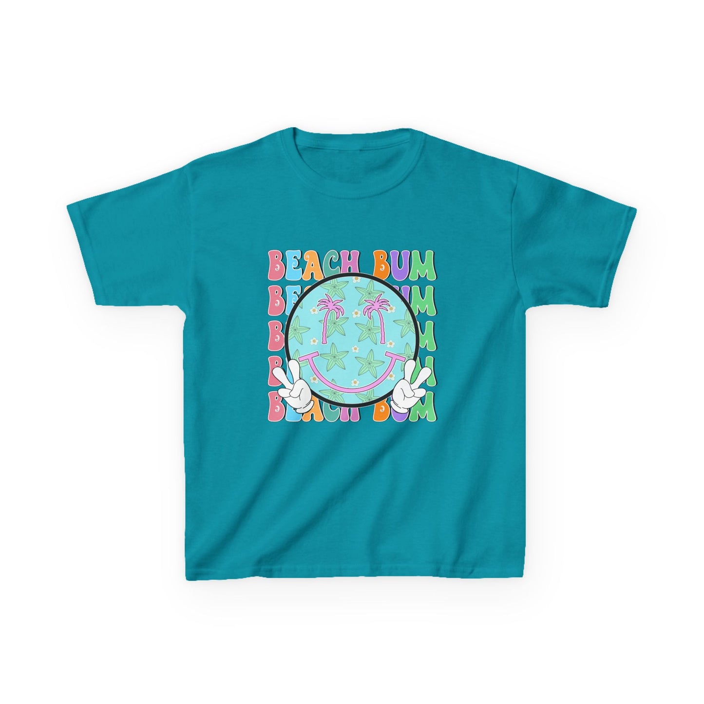 Kids T-Shirt – "Beach Bum" Retro Smiley Tee