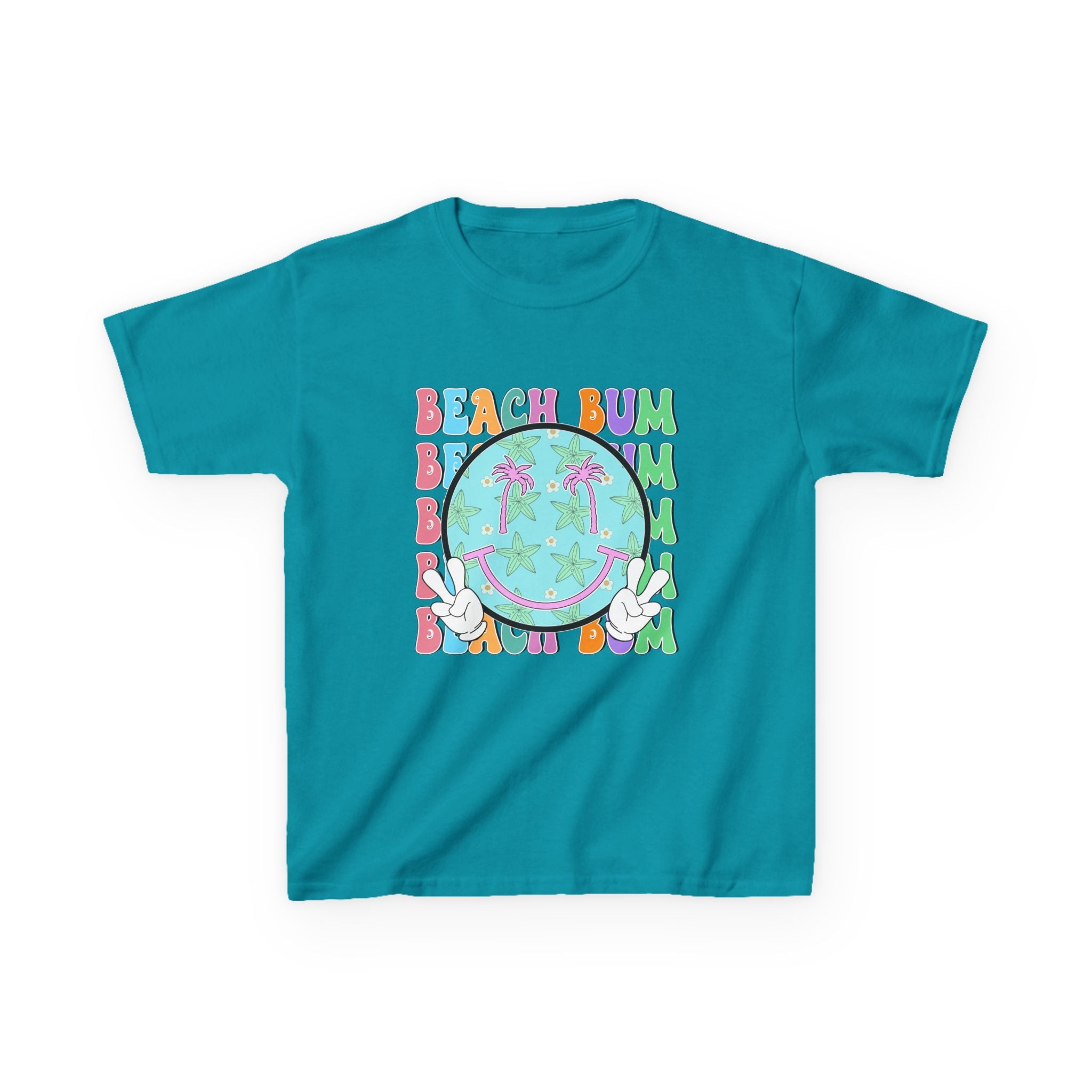 Kids T-Shirt – "Beach Bum" Retro Smiley Tee