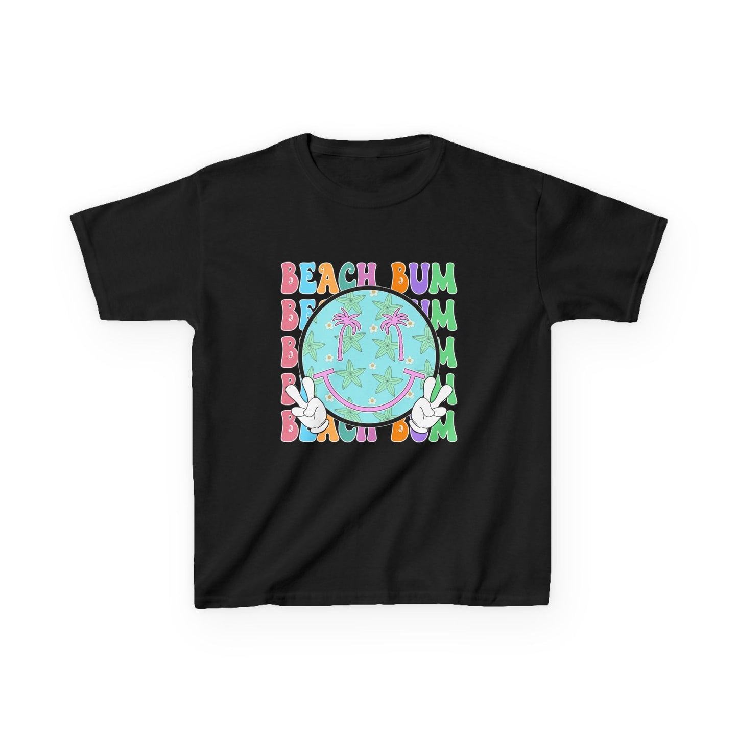 Kids T-Shirt – "Beach Bum" Retro Smiley Tee