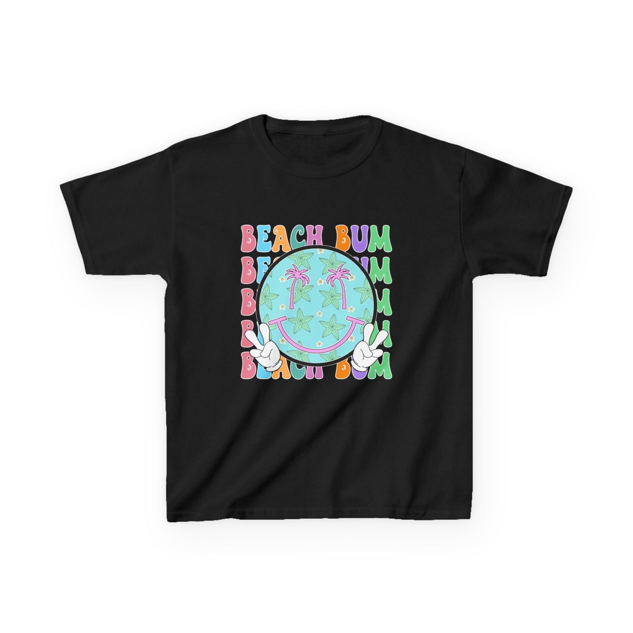 Kids T-Shirt – "Beach Bum" Retro Smiley Tee