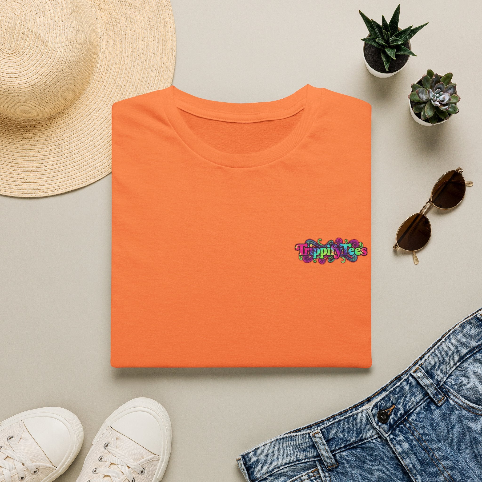 Tie Dye Cat Graphic T-Shirt — Colorful Mini Logo Tee