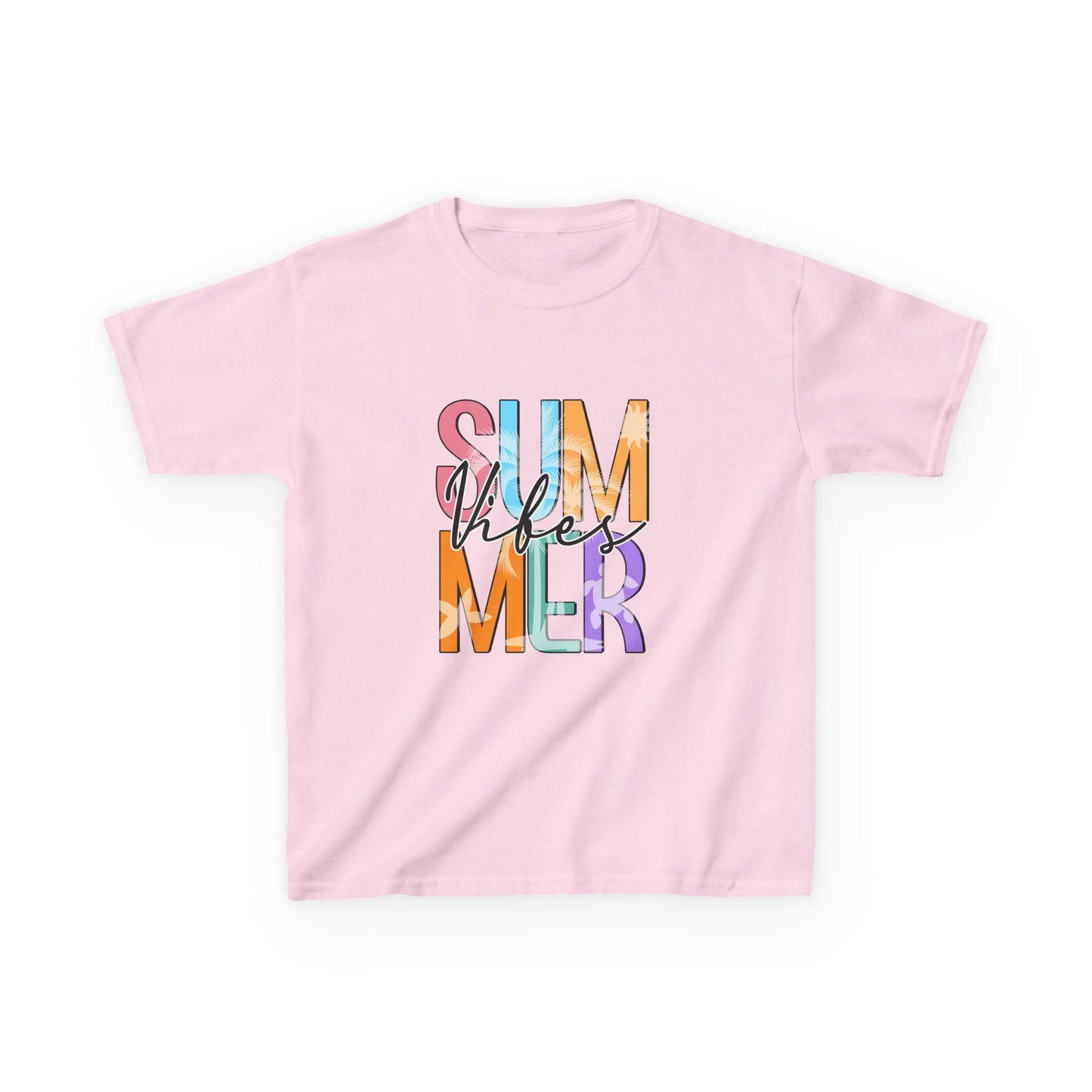 Kids 'Summer Vibes' Colorful Block Letter Tee