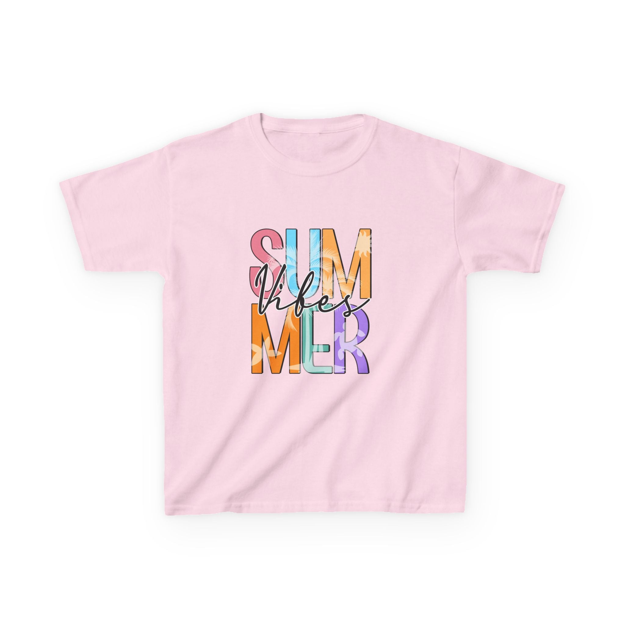 Kids 'Summer Vibes' Colorful Block Letter Tee