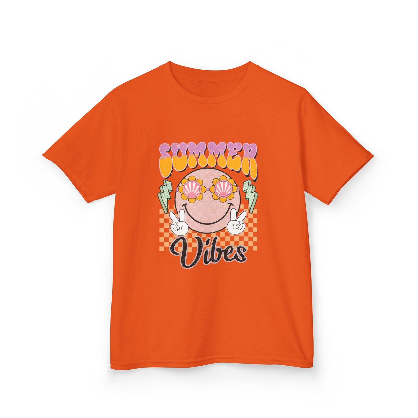 Kids Tee — "Groovy Summer Vibes" Smiley Graphic