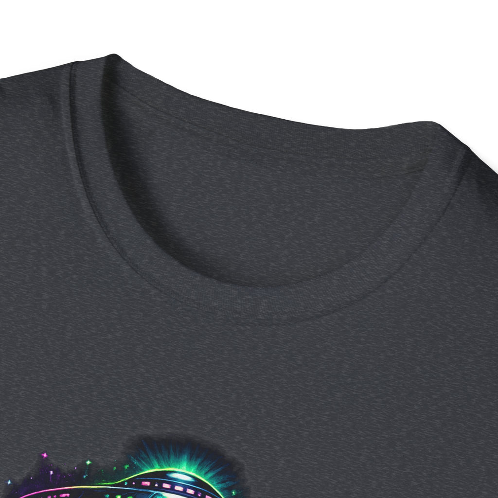 Alien Abduction Graphic Tee — Neon UFO & Alien Illustration T-Shirt