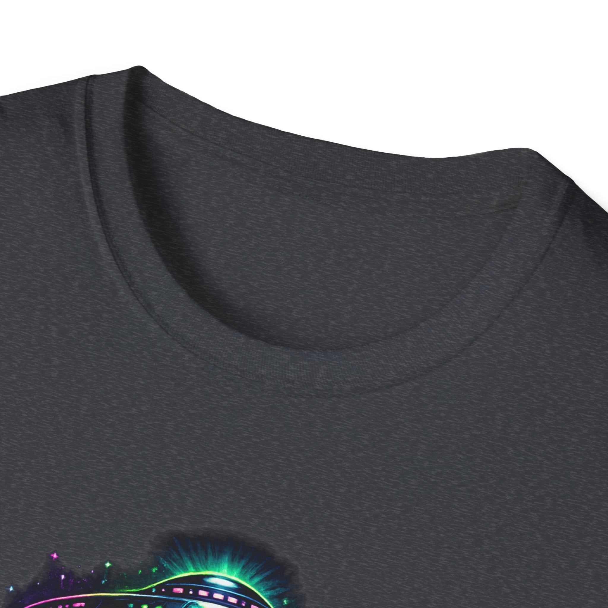 Alien Abduction Graphic Tee — Neon UFO & Alien Illustration T-Shirt