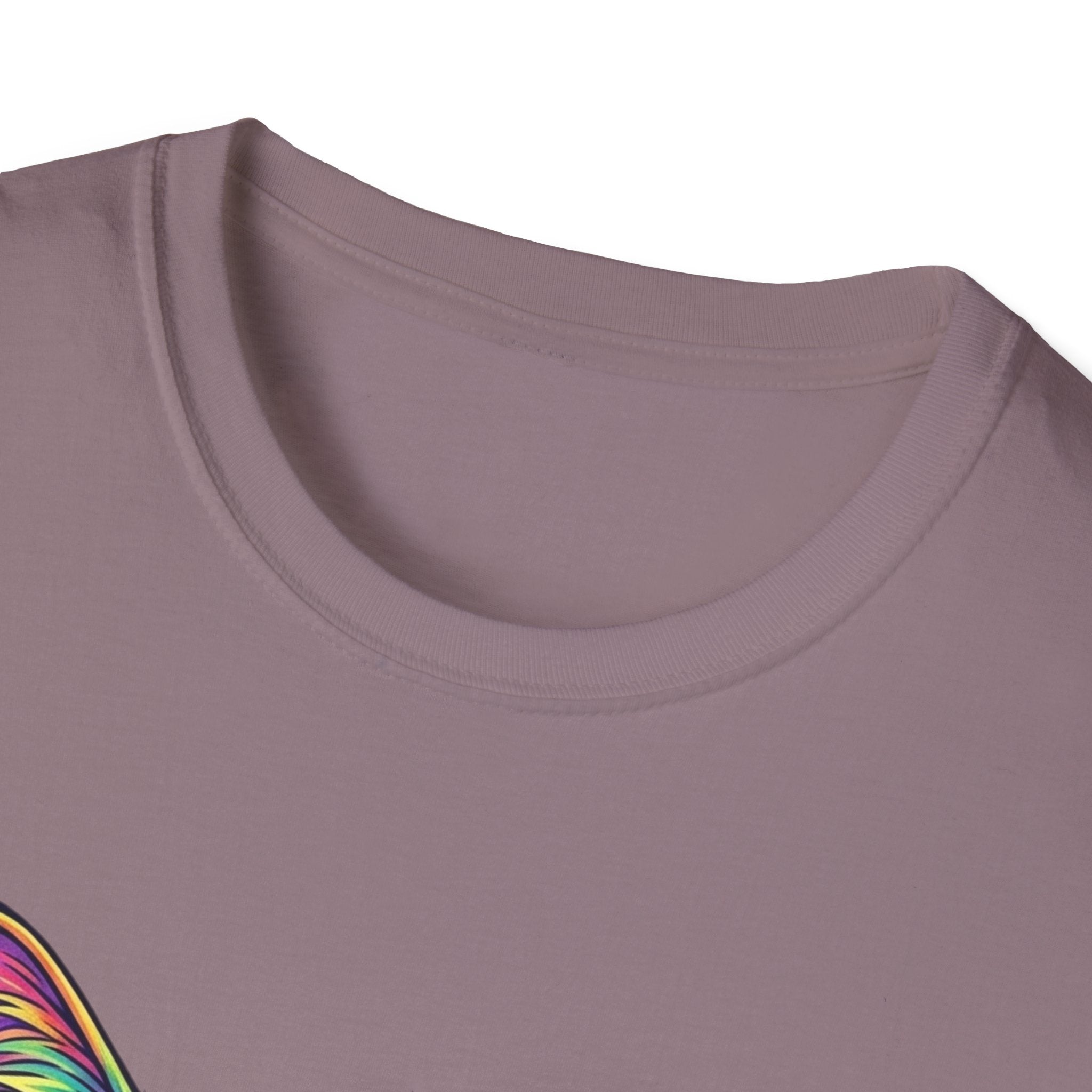 Colorful Psychedelic Cat T-Shirt — Vibrant Rainbow Cat Portrait Tee