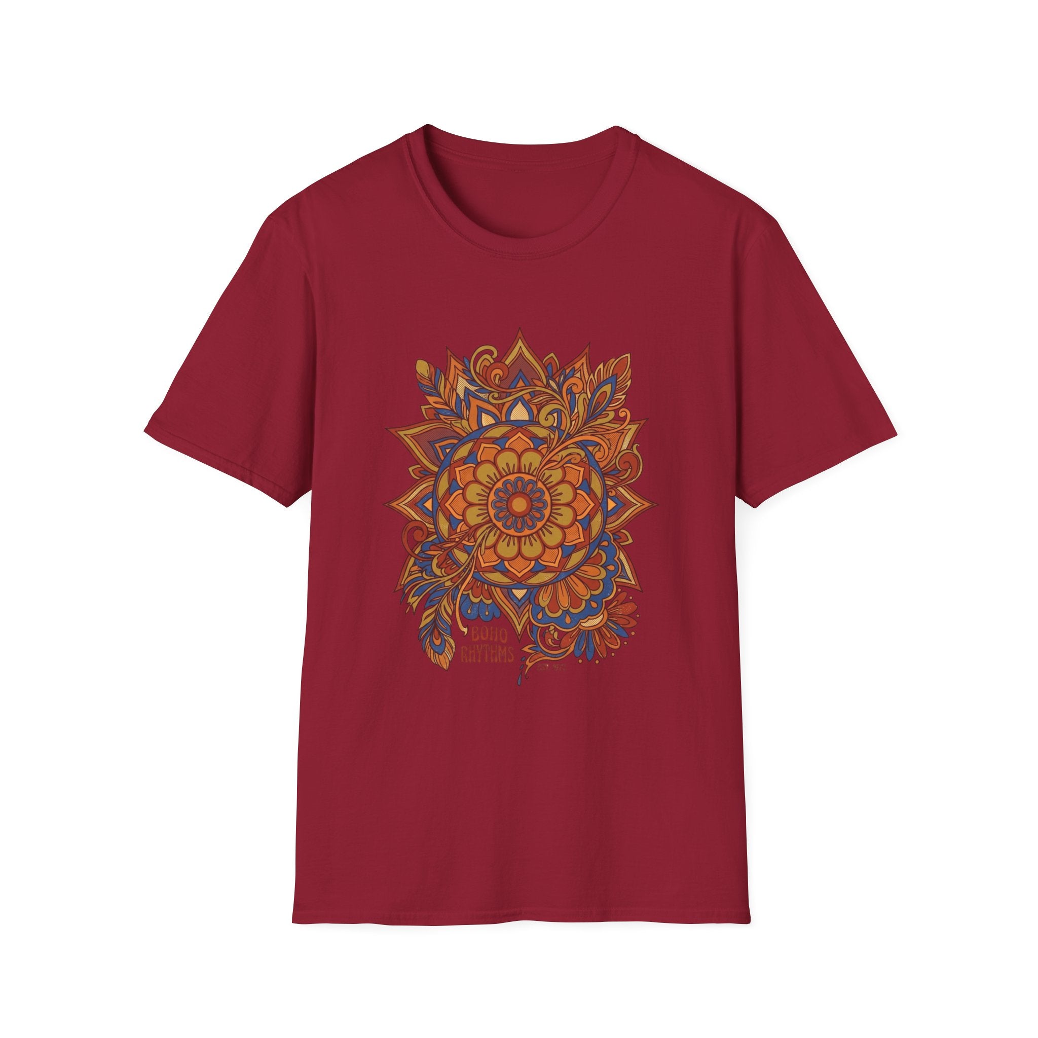 Boho Mandala T-Shirt — Floral Sunburst Graphic