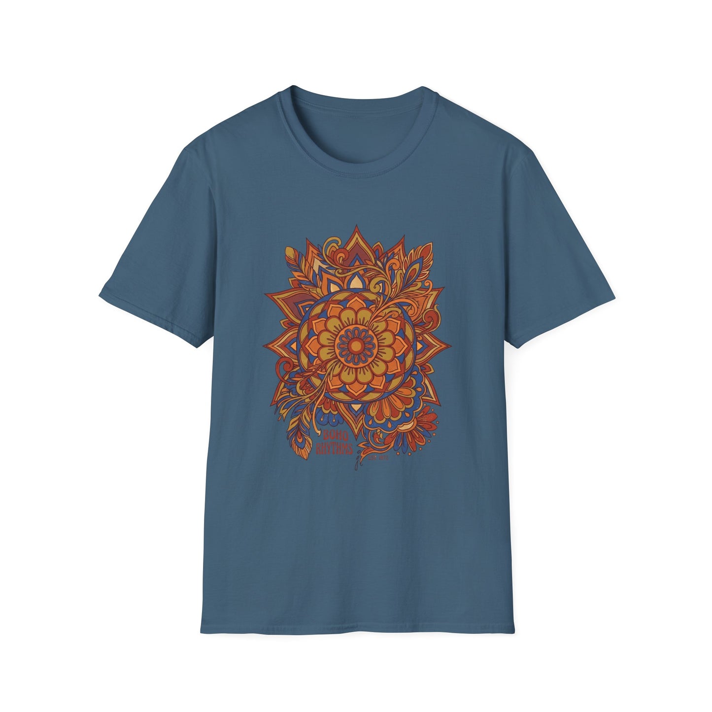 Boho Mandala T-Shirt — Floral Sunburst Graphic