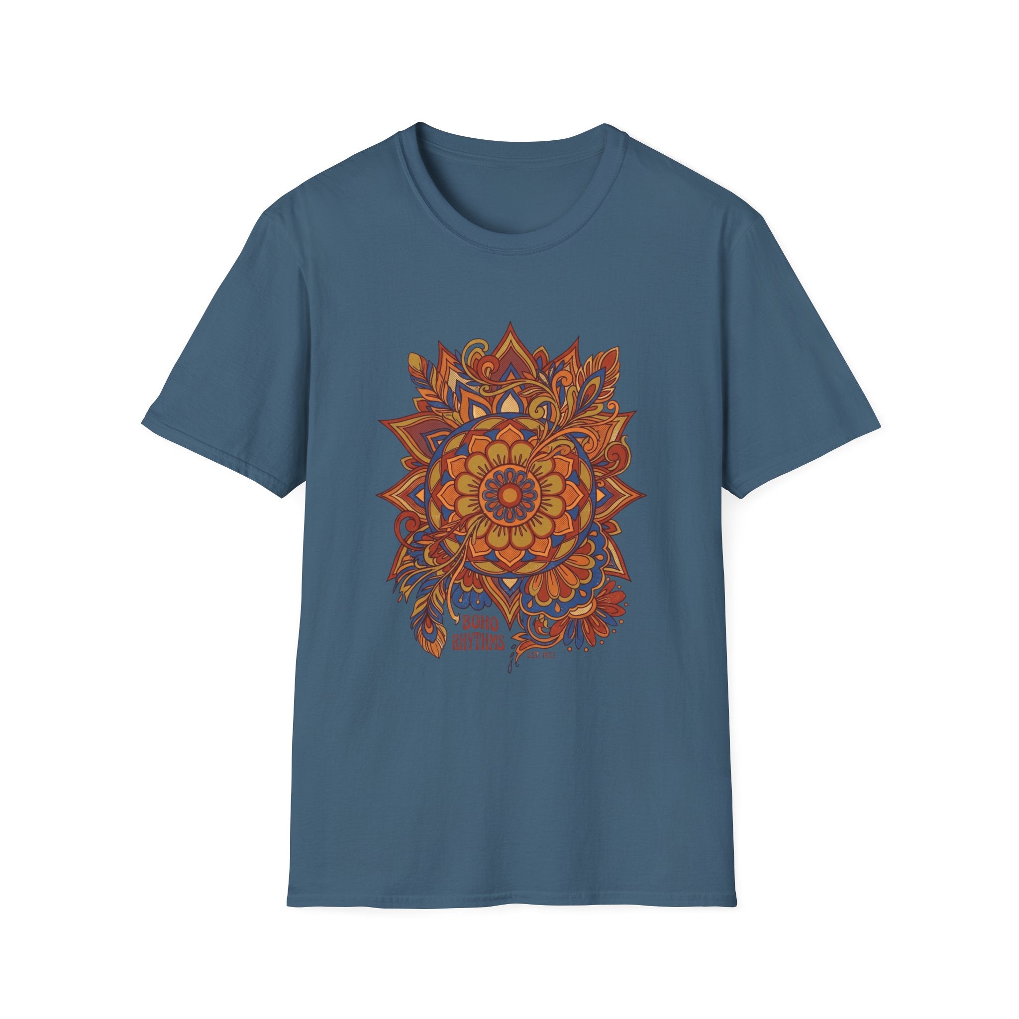 Boho Mandala T-Shirt — Floral Sunburst Graphic