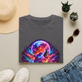 Cosmic Howl T‑Shirt — Neon Galaxy Wolf Graphic Tee
