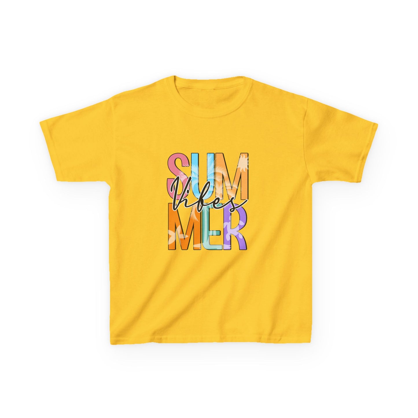 Kids 'Summer Vibes' Colorful Block Letter Tee
