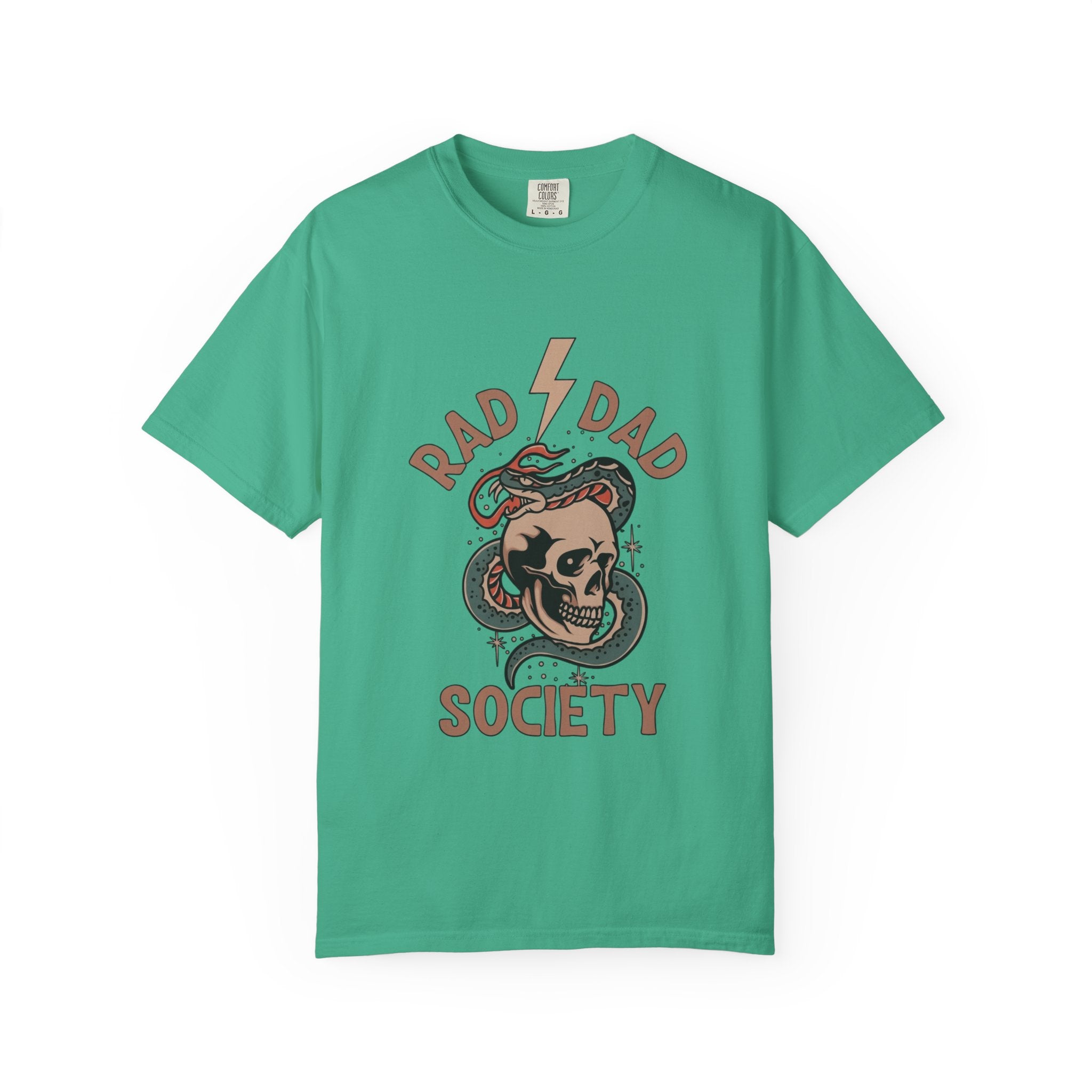Rad Dad Society T-Shirt — Retro Skull & Snake Graphic Tee for Fathers