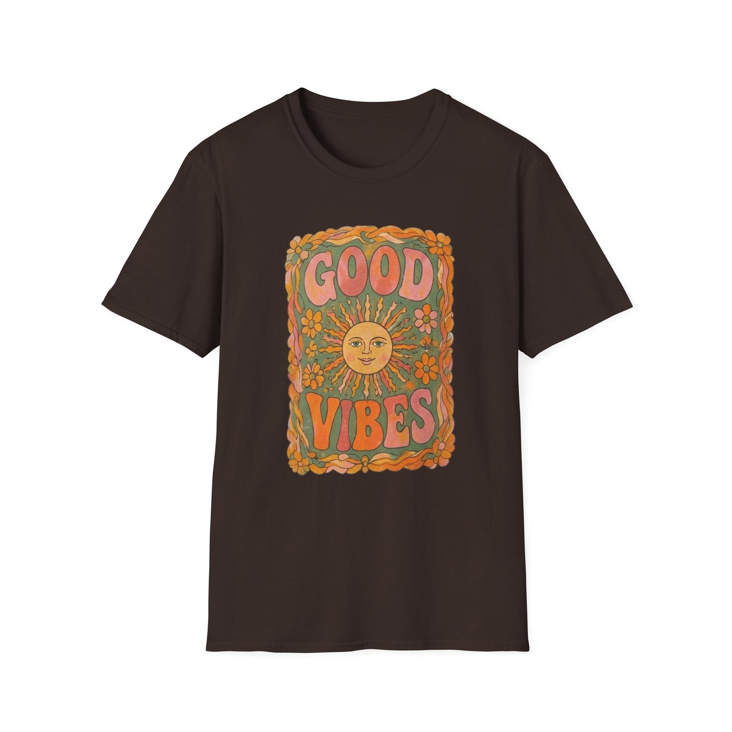 Good Vibes T-Shirt — Retro Sunflower Positive Graphic Tee