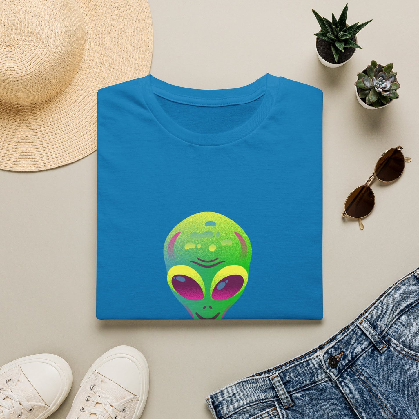 Alien "Be Different" T-Shirt — Colorful Retro UFO Graphic Tee