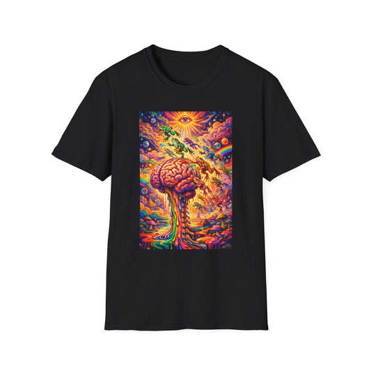 Psychedelic Brain Frog T-Shirt — Trippy Rainbow Mindscape Art