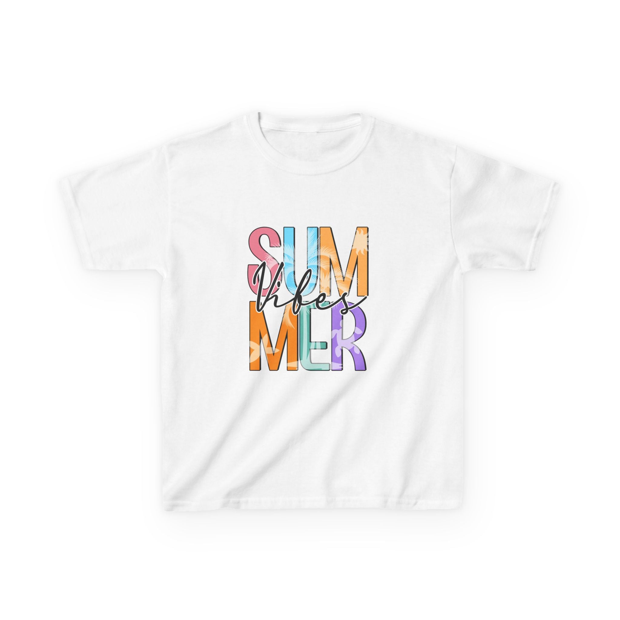 Kids 'Summer Vibes' Colorful Block Letter Tee