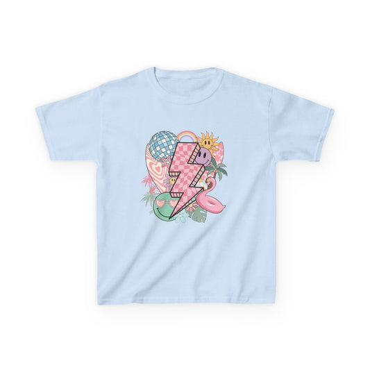 Kids Lightning Heart Graphic Tee — Cute Tropical Surf Vibes