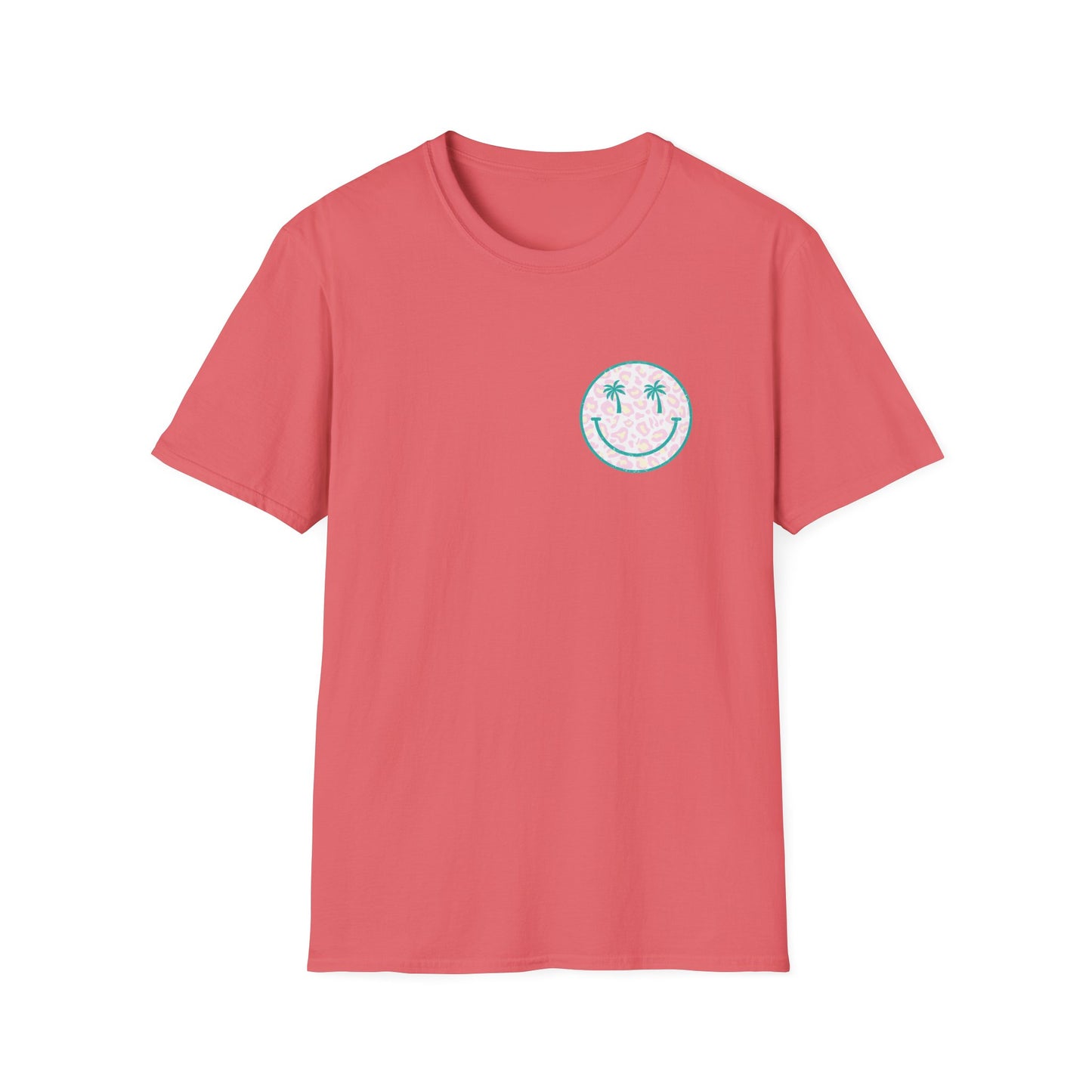 Smiley Floral Checkerboard T-Shirt