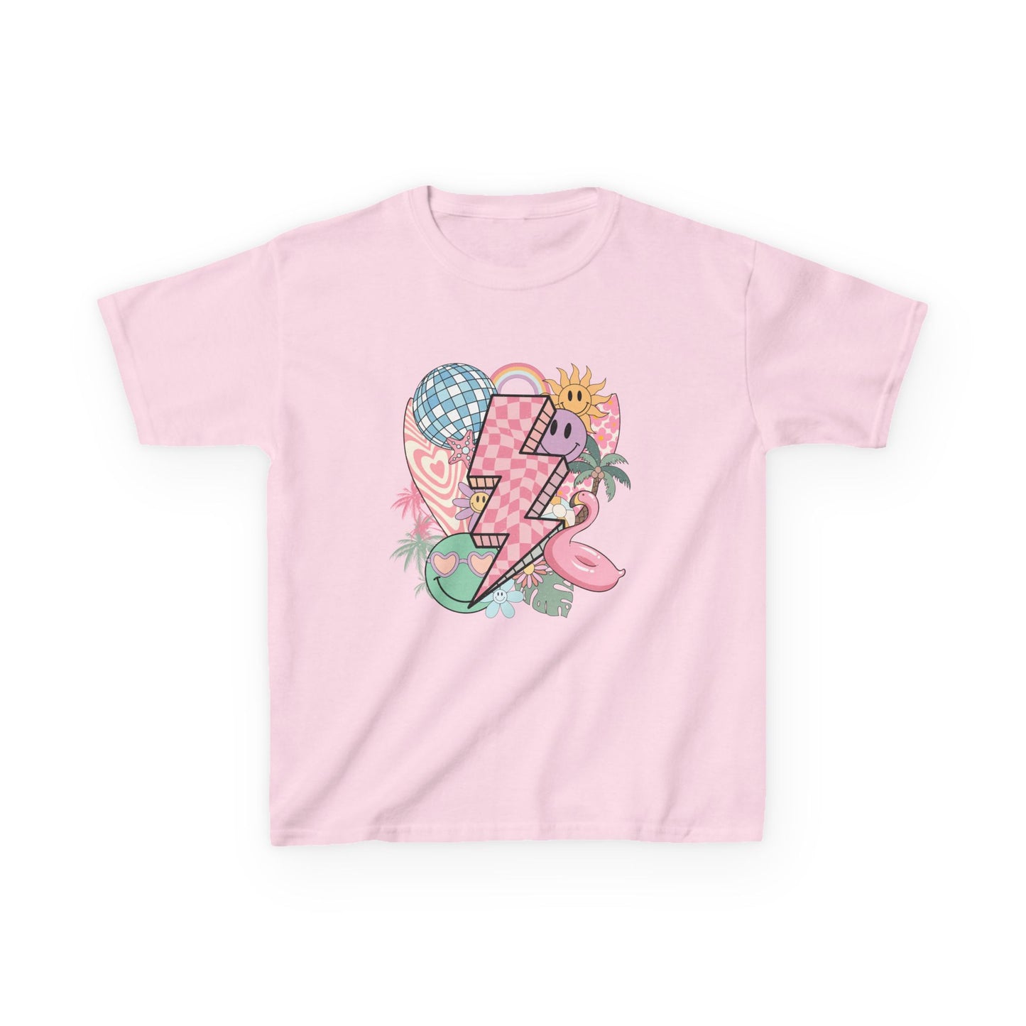 Kids Lightning Heart Graphic Tee — Cute Tropical Surf Vibes