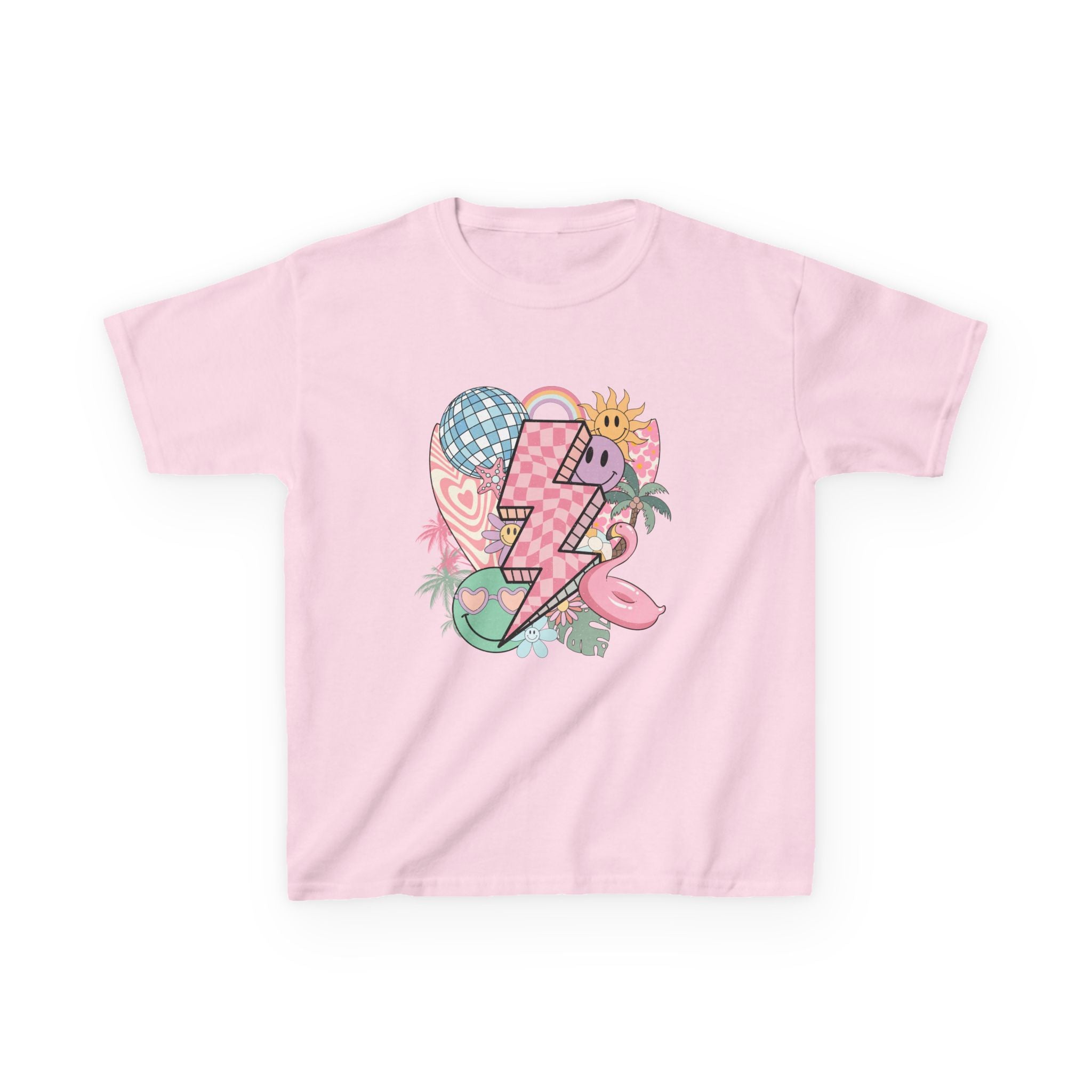Kids Lightning Heart Graphic Tee — Cute Tropical Surf Vibes