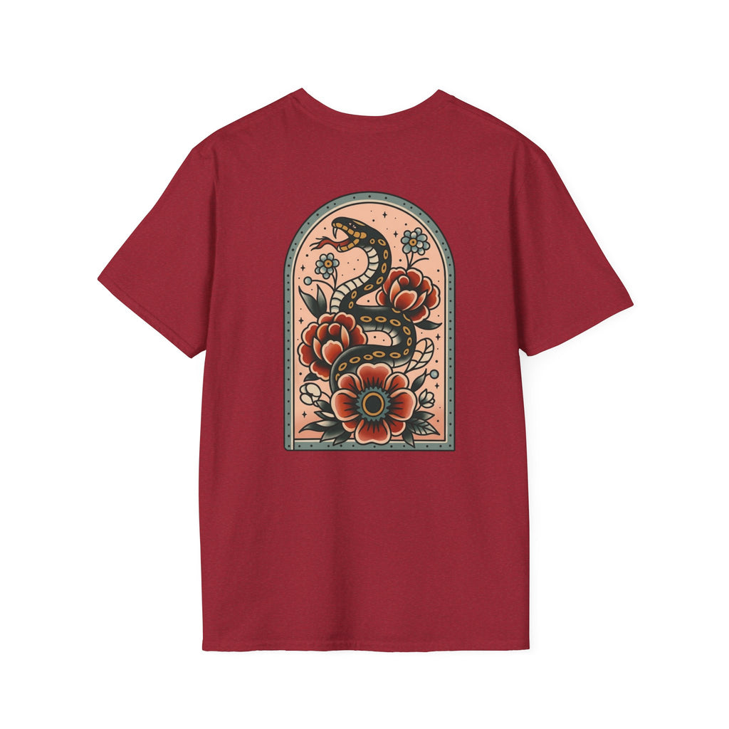 Vintage Snake & Floral Tattoo T-Shirt