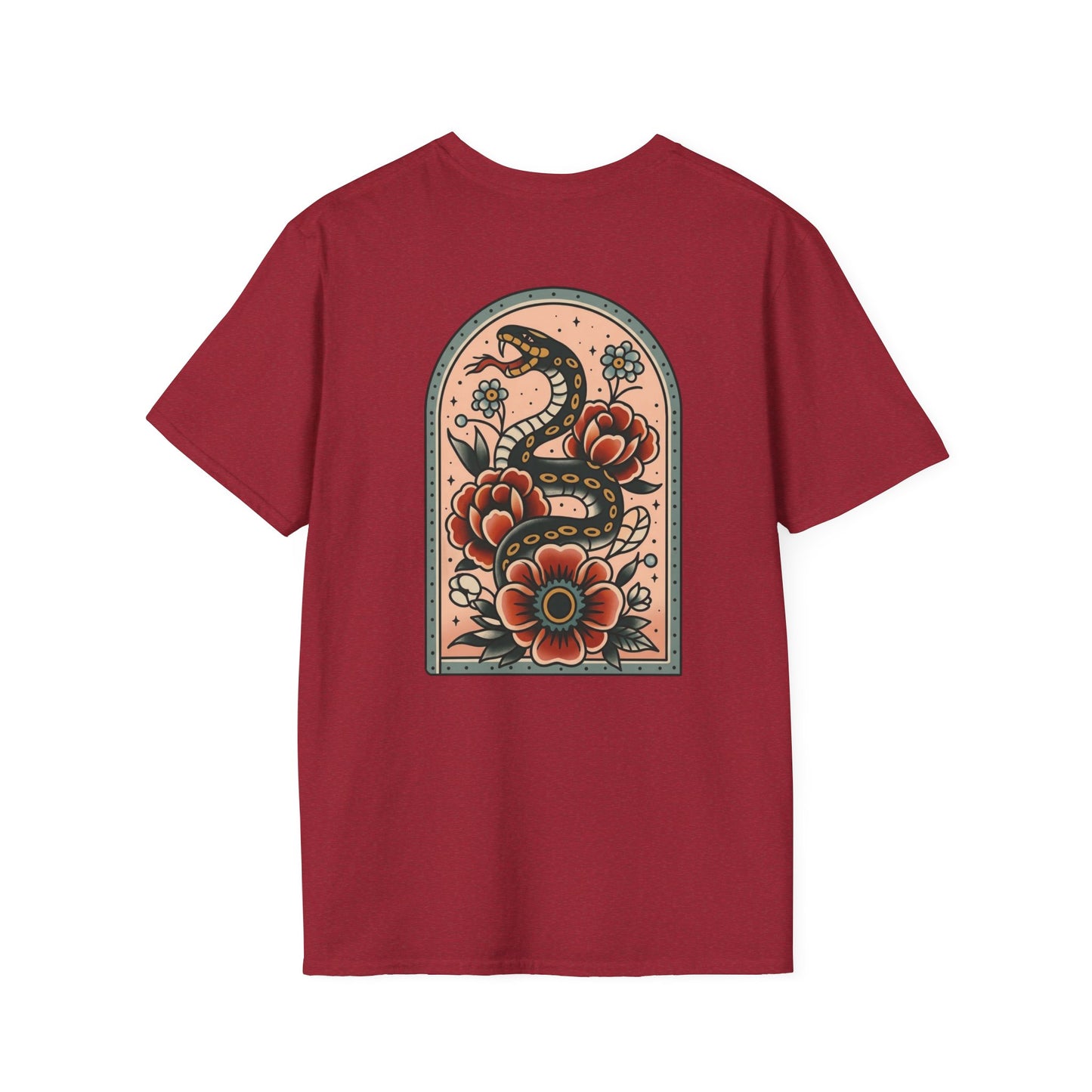 Vintage Snake & Floral Tattoo T-Shirt