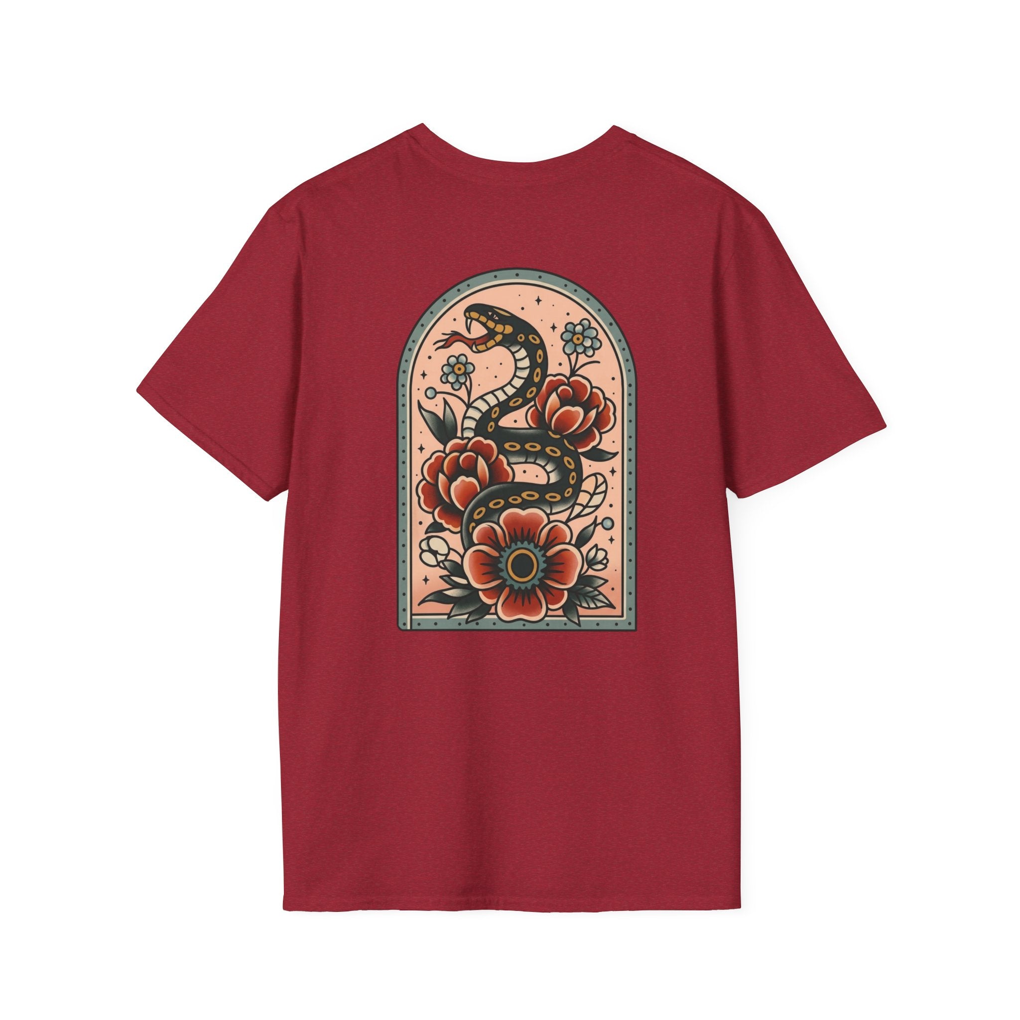 Vintage Snake & Floral Tattoo T-Shirt