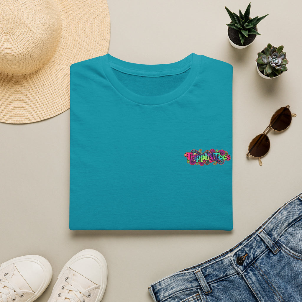 Tie Dye Cat Graphic T-Shirt — Colorful Mini Logo Tee