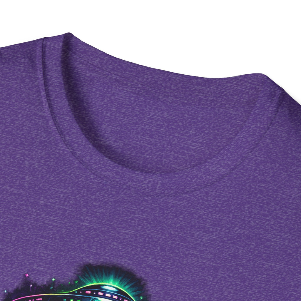 Alien Abduction Graphic Tee — Neon UFO & Alien Illustration T-Shirt