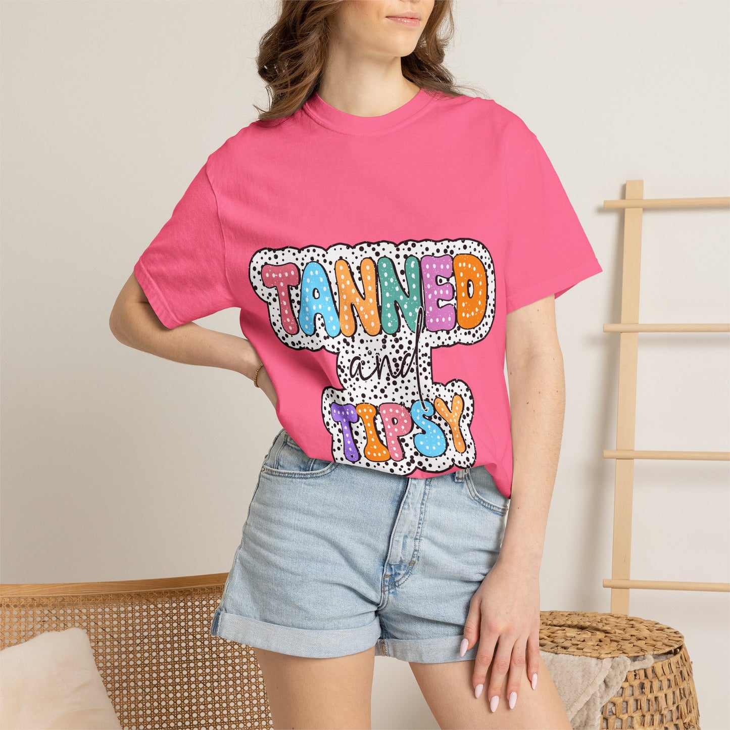 Tanned & Tipsy Mom T-Shirt — Summer Funny Tee