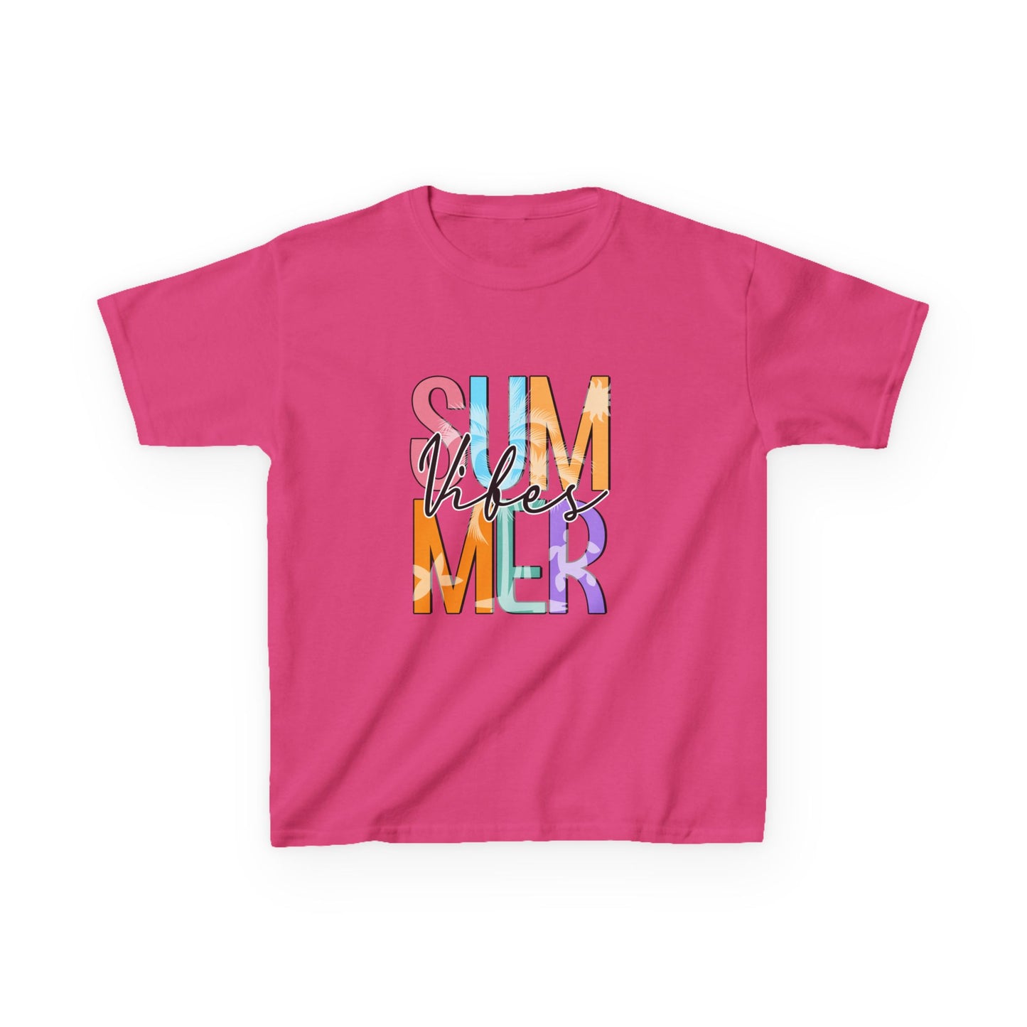 Kids 'Summer Vibes' Colorful Block Letter Tee