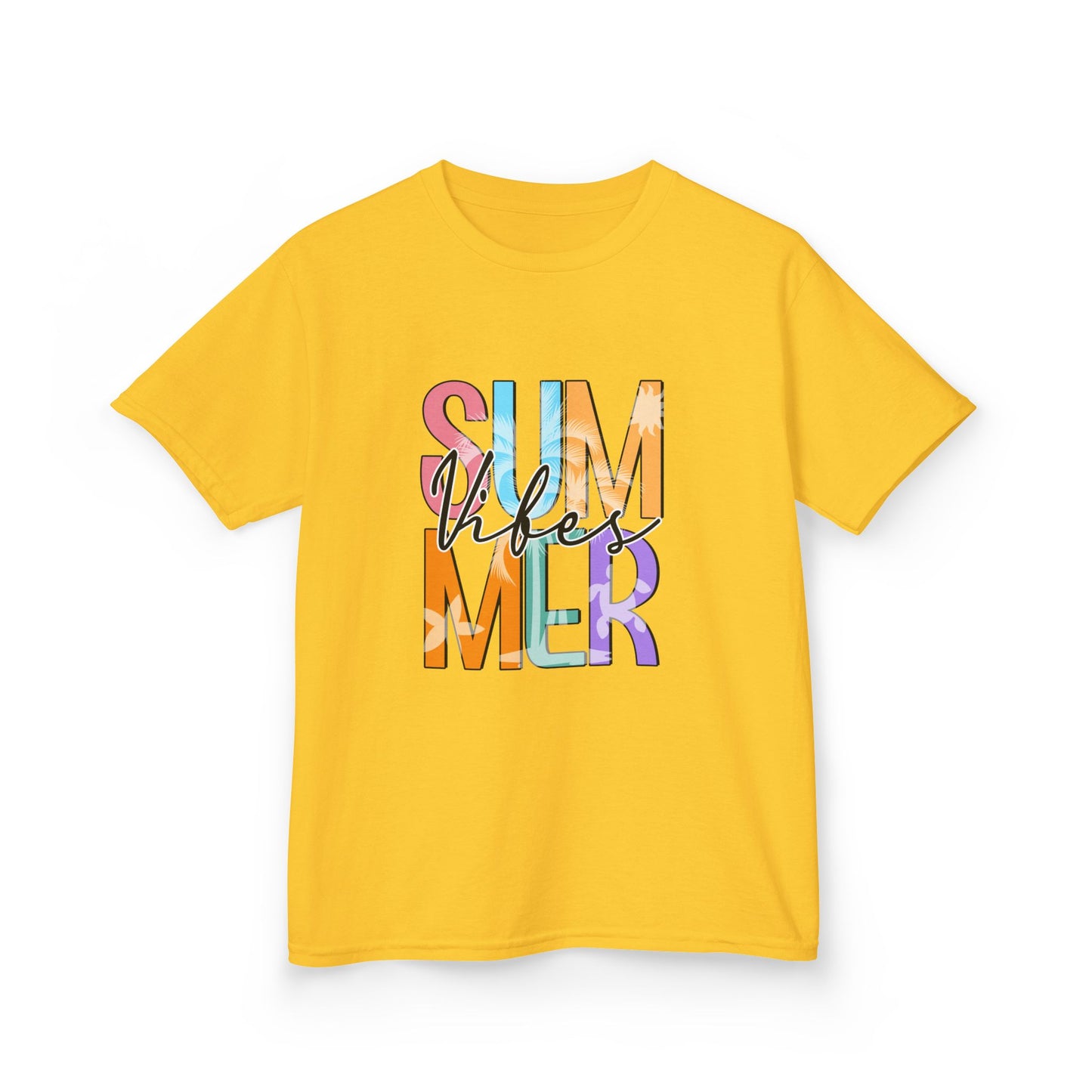 Kids 'Summer Vibes' Colorful Block Letter Tee