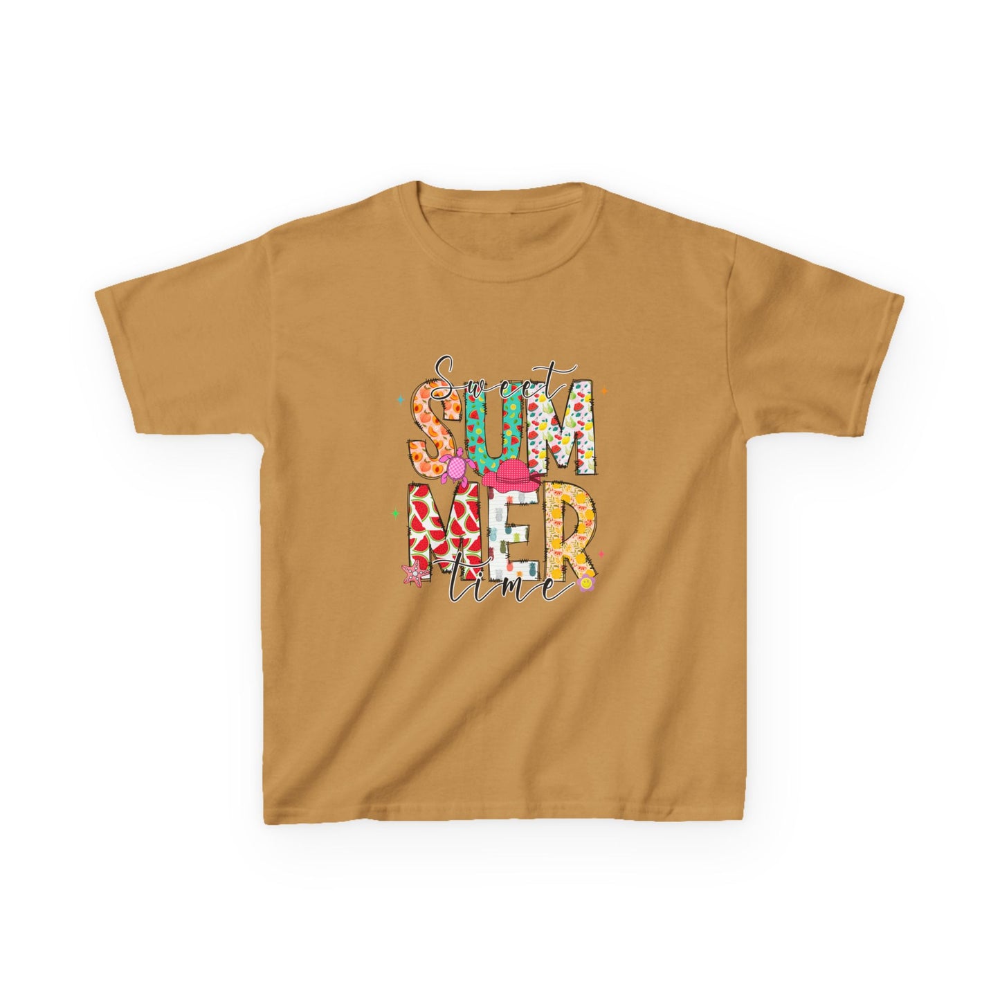 Kids Summer Vibes Tee – Colorful Floral "Summer Time" Graphic