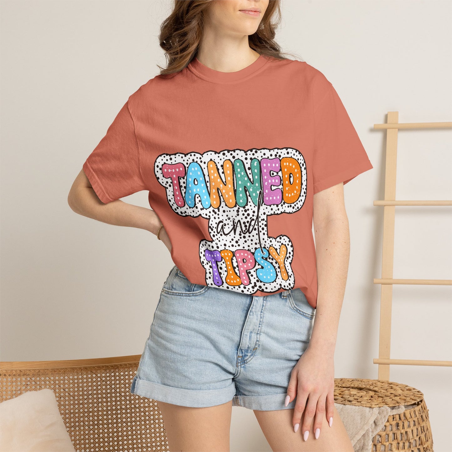 Tanned & Tipsy Mom T-Shirt — Summer Funny Tee