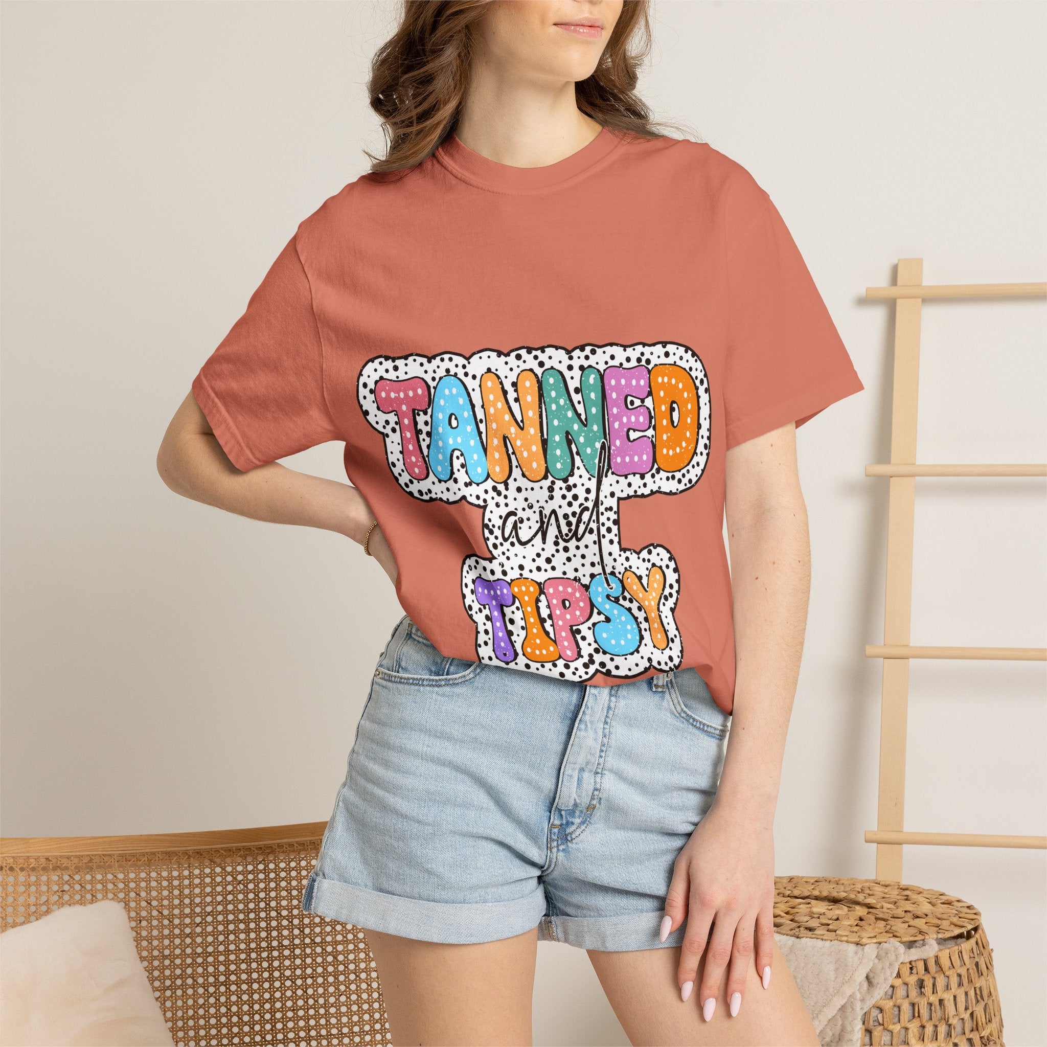 Tanned & Tipsy Mom T-Shirt — Summer Funny Tee