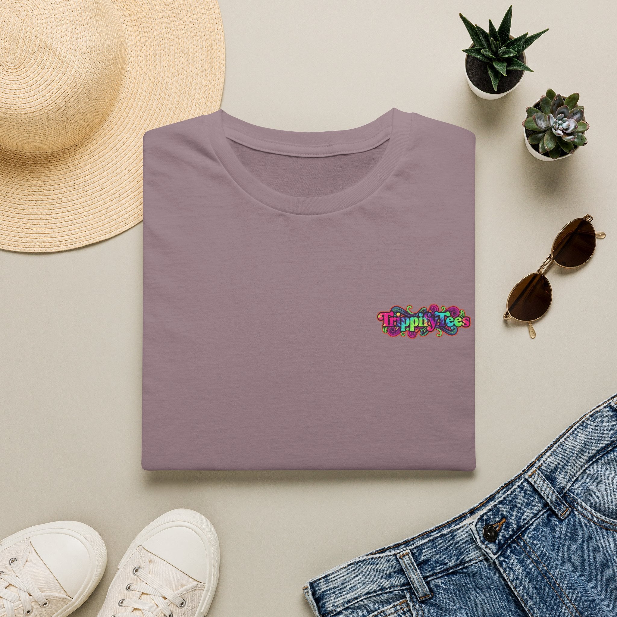 Tie Dye Cat Graphic T-Shirt — Colorful Mini Logo Tee