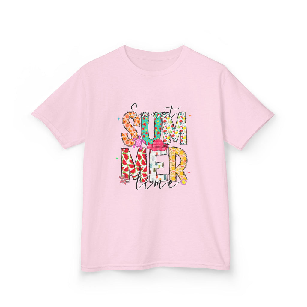 Kids Summer Vibes Tee – Colorful Floral "Summer Time" Graphic