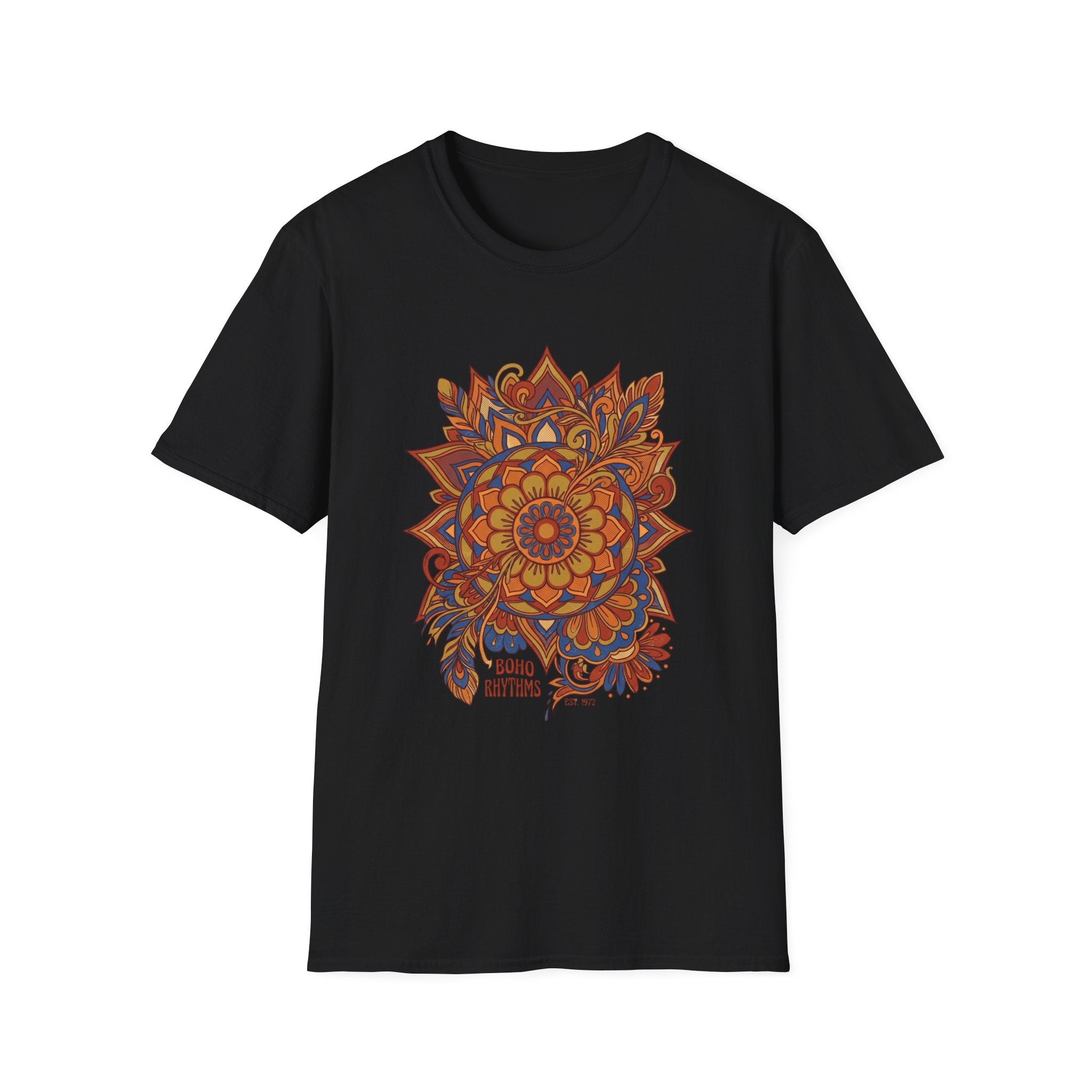 Boho Mandala T-Shirt — Floral Sunburst Graphic
