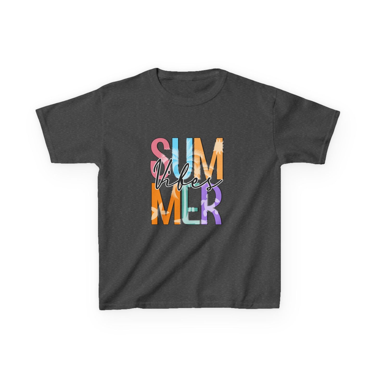 Kids 'Summer Vibes' Colorful Block Letter Tee
