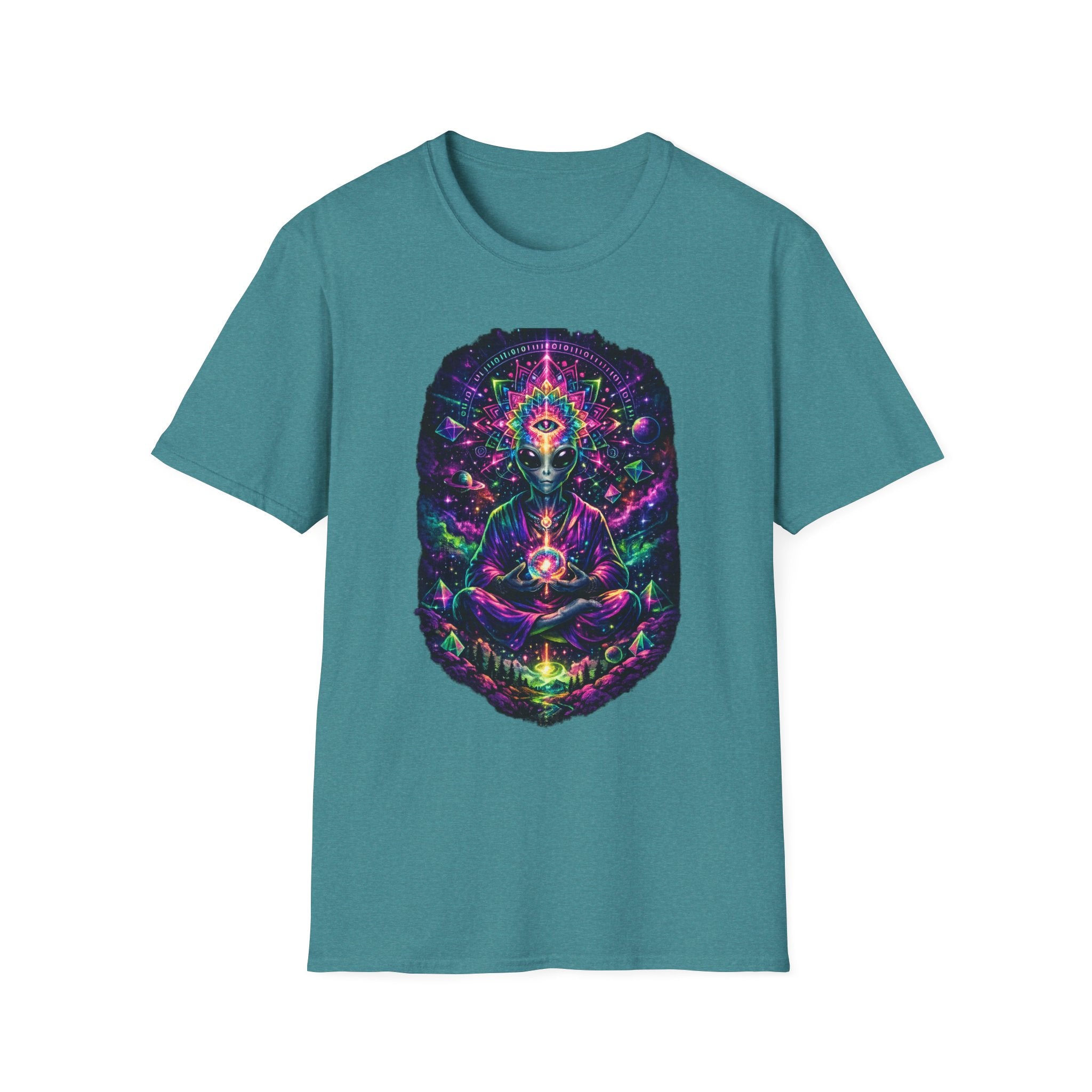 Psychedelic Third Eye Alien T-Shirt — Cosmic Meditation Graphic Tee