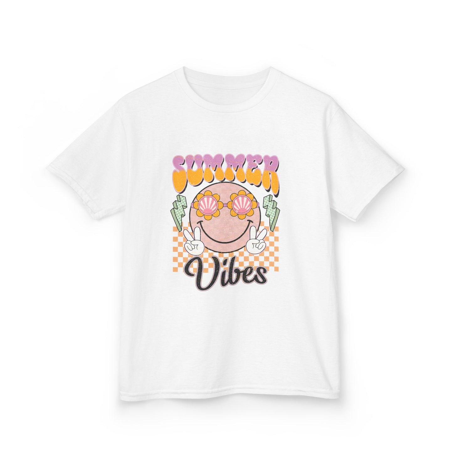 Kids Tee — "Groovy Summer Vibes" Smiley Graphic