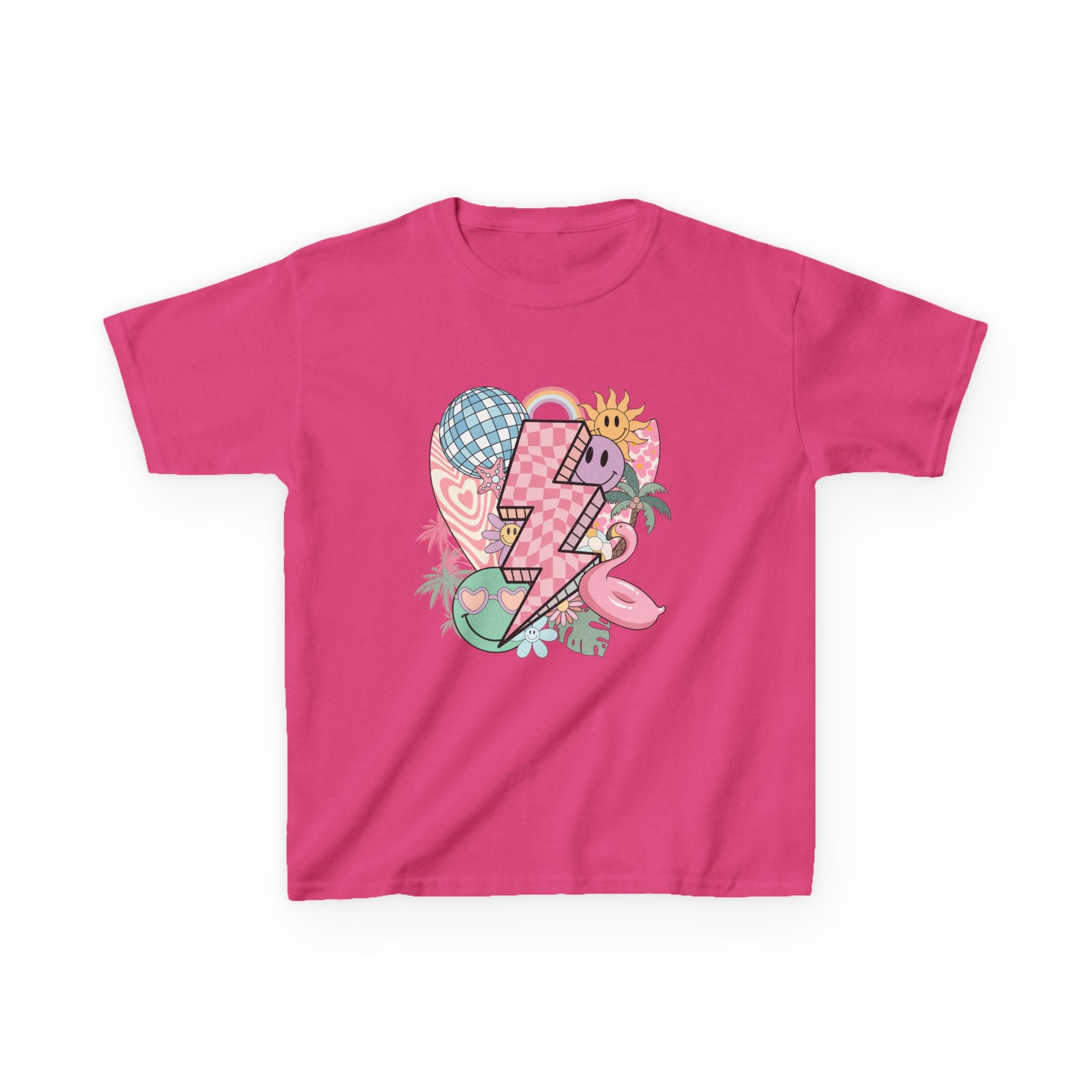 Kids Lightning Heart Graphic Tee — Cute Tropical Surf Vibes