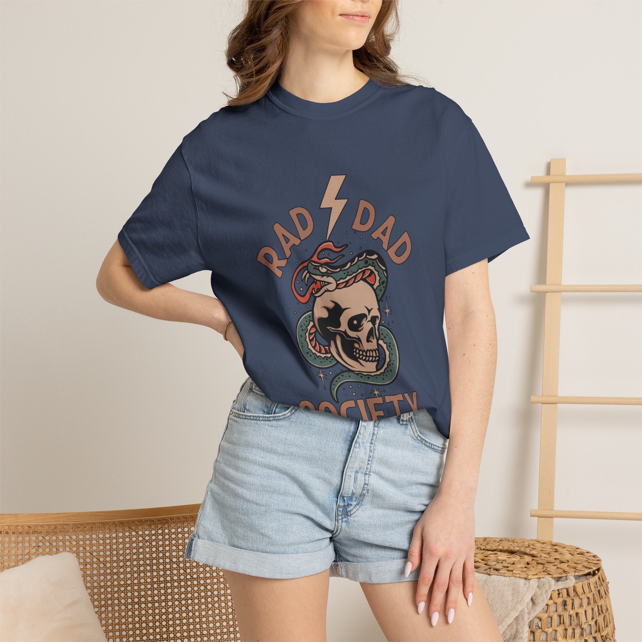 Rad Dad Society T-Shirt — Retro Skull & Snake Graphic Tee for Fathers