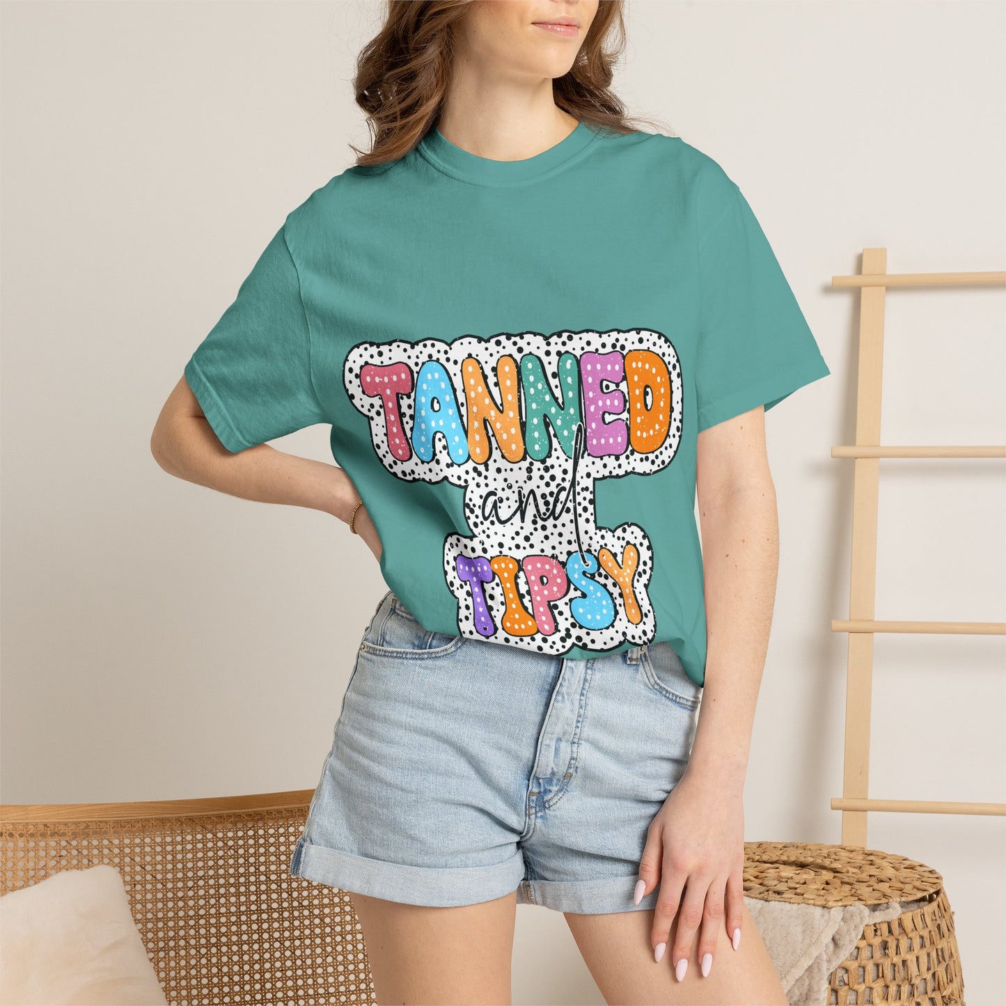 Tanned & Tipsy Mom T-Shirt — Summer Funny Tee