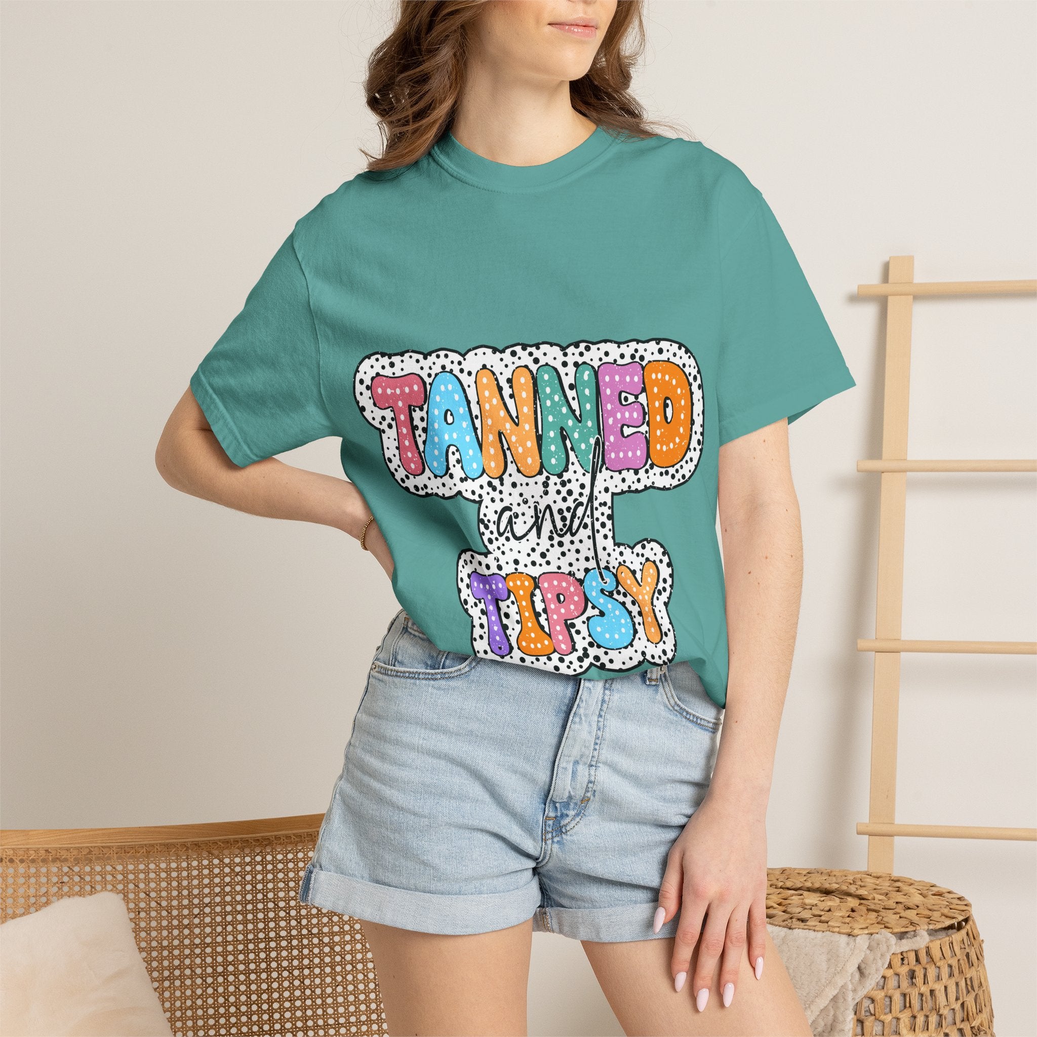 Tanned & Tipsy Mom T-Shirt — Summer Funny Tee