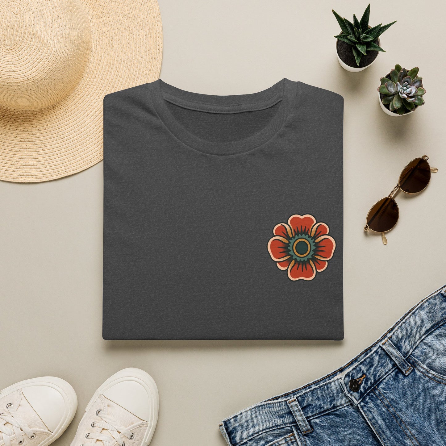 Vintage Snake & Floral Tattoo T-Shirt
