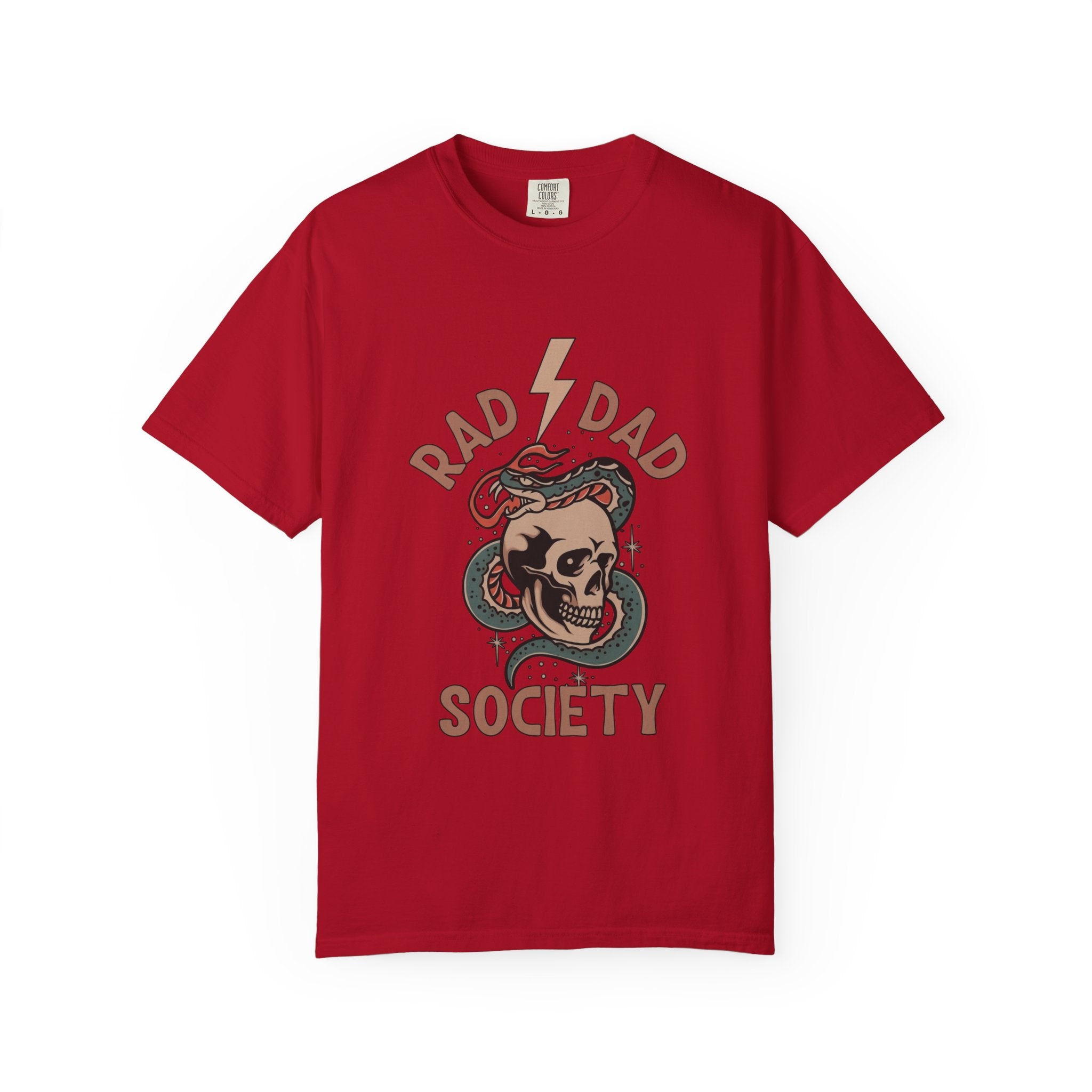 Rad Dad Society T-Shirt — Retro Skull & Snake Graphic Tee for Fathers