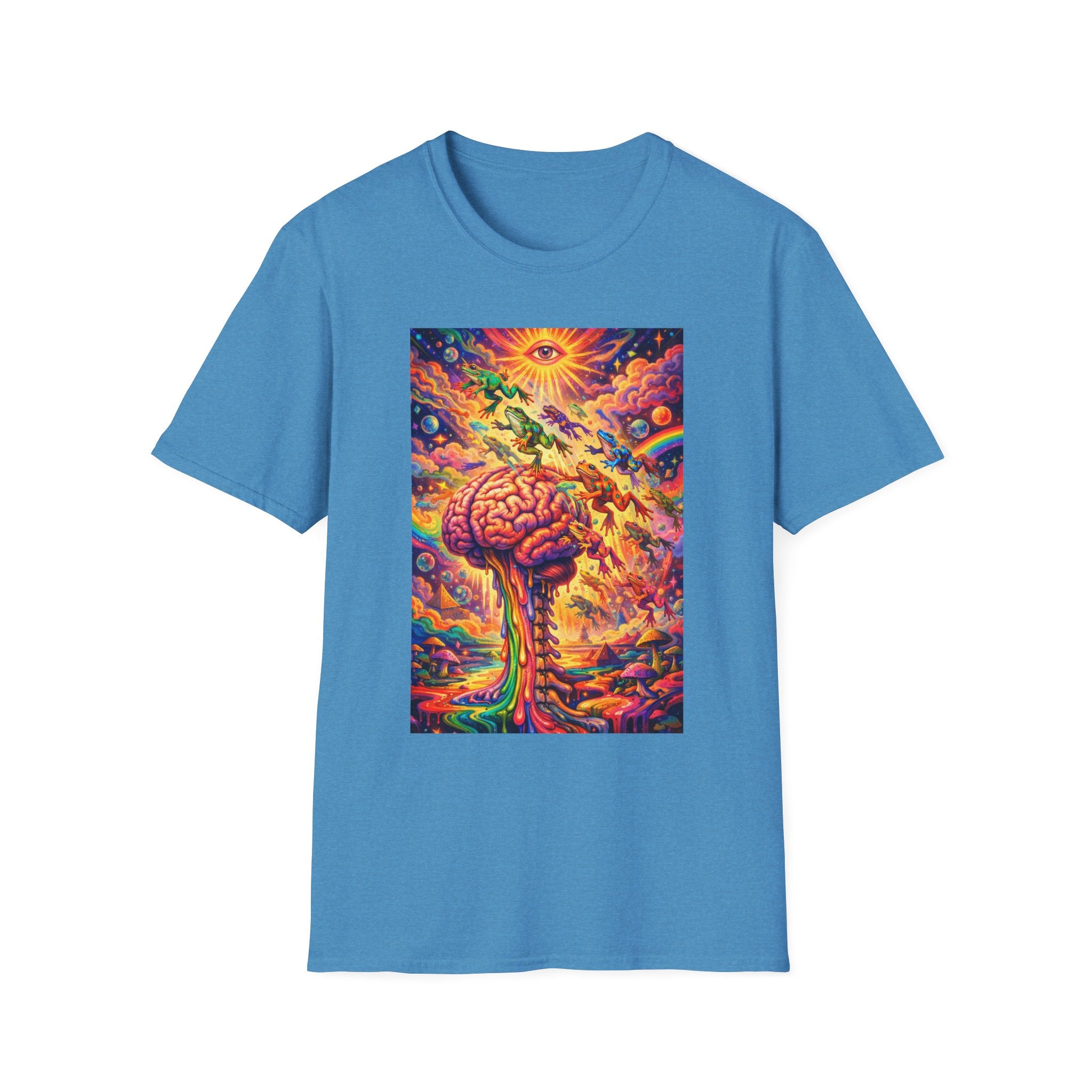 Psychedelic Brain Frog T-Shirt — Trippy Rainbow Mindscape Art